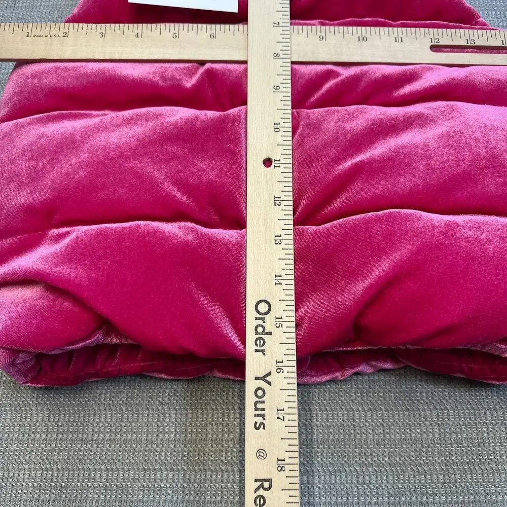 Gymboree Go Outside Puffer Vest size‎ 7-8 Medium Velour Hot Pink Full Zip